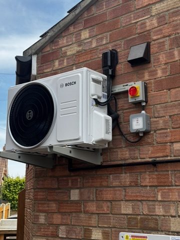 Finished outdoor air conditioning condenser unit installed by The Boiler Doctor