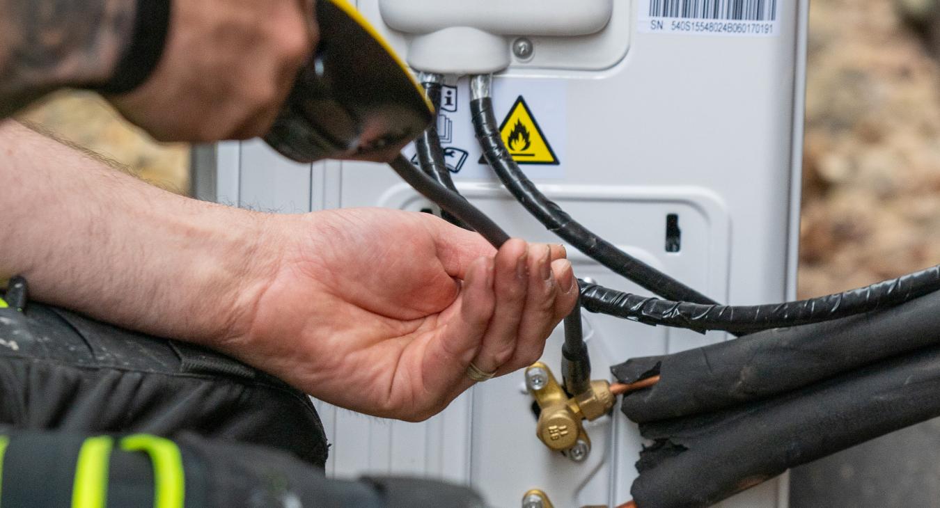 Steve testing for potential refrigerant leaks